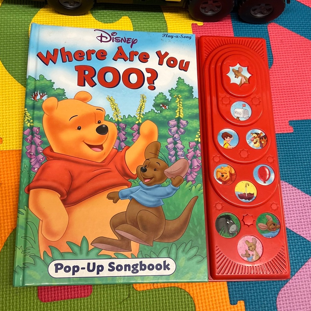 DISNEY Where are You Roo? POP-UP SONGBOOK Button Sound Book Play-A-Song Works!